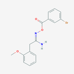 molecular formula C16H15BrN2O3 B3920137 N'-[(3-bromobenzoyl)oxy]-2-(2-methoxyphenyl)ethanimidamide 