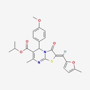 molecular formula C24H24N2O5S B3920149 isopropyl 5-(4-methoxyphenyl)-7-methyl-2-[(5-methyl-2-furyl)methylene]-3-oxo-2,3-dihydro-5H-[1,3]thiazolo[3,2-a]pyrimidine-6-carboxylate 