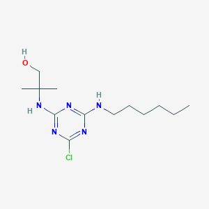 2-{[4-Chloro-6-(hexylamino)-1,3,5-triazin-2-yl]amino}-2-methyl-1-propanol