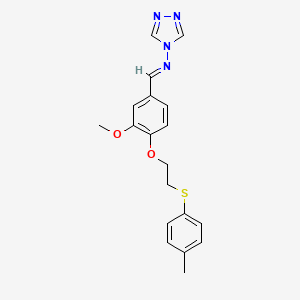 molecular formula C19H20N4O2S B3920180 N-(3-methoxy-4-{2-[(4-methylphenyl)thio]ethoxy}benzylidene)-4H-1,2,4-triazol-4-amine 