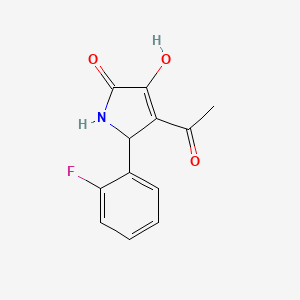 molecular formula C12H10FNO3 B3920198 4-acetyl-5-(2-fluorophenyl)-3-hydroxy-1,5-dihydro-2H-pyrrol-2-one 