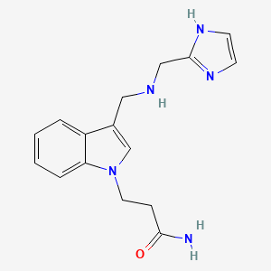 molecular formula C16H19N5O B3920204 3-(3-{[(1H-imidazol-2-ylmethyl)amino]methyl}-1H-indol-1-yl)propanamide 