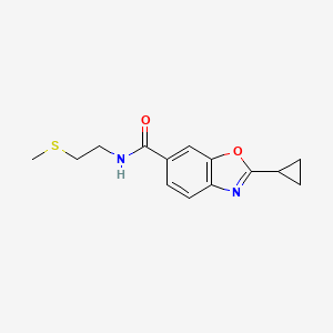 molecular formula C14H16N2O2S B3920211 2-cyclopropyl-N-[2-(methylthio)ethyl]-1,3-benzoxazole-6-carboxamide 