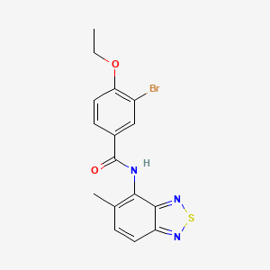 molecular formula C16H14BrN3O2S B3920214 3-bromo-4-ethoxy-N-(5-methyl-2,1,3-benzothiadiazol-4-yl)benzamide 
