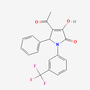 molecular formula C19H14F3NO3 B3920215 4-acetyl-3-hydroxy-5-phenyl-1-[3-(trifluoromethyl)phenyl]-1,5-dihydro-2H-pyrrol-2-one 