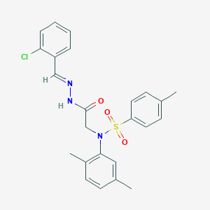 molecular formula C24H24ClN3O3S B3920233 N-{2-[2-(2-chlorobenzylidene)hydrazino]-2-oxoethyl}-N-(2,5-dimethylphenyl)-4-methylbenzenesulfonamide 