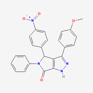 molecular formula C24H18N4O4 B3920236 3-(4-methoxyphenyl)-4-(4-nitrophenyl)-5-phenyl-4,5-dihydropyrrolo[3,4-c]pyrazol-6(1H)-one 