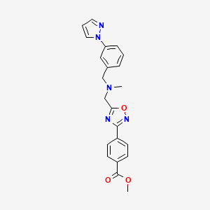 molecular formula C22H21N5O3 B3920240 methyl 4-[5-({methyl[3-(1H-pyrazol-1-yl)benzyl]amino}methyl)-1,2,4-oxadiazol-3-yl]benzoate 