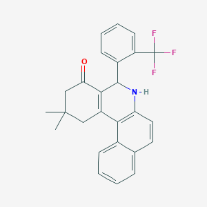 molecular formula C26H22F3NO B392027 2,2-dimethyl-5-[2-(trifluoromethyl)phenyl]-2,3,5,6-tetrahydrobenzo[a]phenanthridin-4(1H)-one 