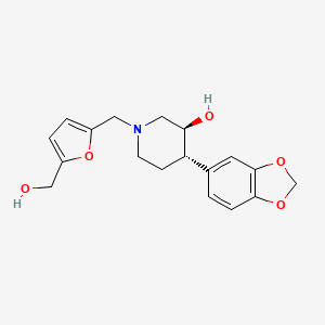 molecular formula C18H21NO5 B3920282 (3S*,4S*)-4-(1,3-benzodioxol-5-yl)-1-{[5-(hydroxymethyl)-2-furyl]methyl}piperidin-3-ol 