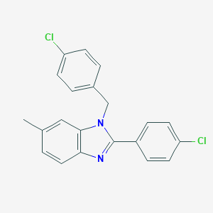 molecular formula C21H16Cl2N2 B392029 1-(4-chlorobenzyl)-2-(4-chlorophenyl)-6-methyl-1H-benzimidazole 
