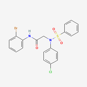molecular formula C20H16BrClN2O3S B3920290 N~1~-(2-bromophenyl)-N~2~-(4-chlorophenyl)-N~2~-(phenylsulfonyl)glycinamide 