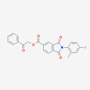 molecular formula C24H16INO5 B392032 2-(4-Iodo-2-methyl-phenyl)-1,3-dioxo-2,3-dihydro-1H-isoindole-5-carboxylic acid 