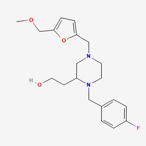 molecular formula C20H27FN2O3 B3920339 2-(1-(4-fluorobenzyl)-4-{[5-(methoxymethyl)-2-furyl]methyl}-2-piperazinyl)ethanol 