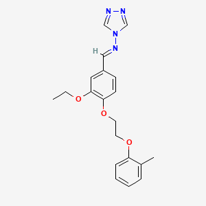 molecular formula C20H22N4O3 B3920344 N-{3-ethoxy-4-[2-(2-methylphenoxy)ethoxy]benzylidene}-4H-1,2,4-triazol-4-amine 