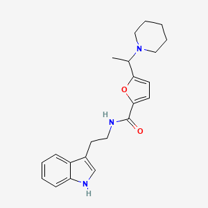 molecular formula C22H27N3O2 B3920356 N-[2-(1H-indol-3-yl)ethyl]-5-(1-piperidin-1-ylethyl)-2-furamide 