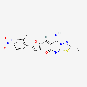 2-ethyl-5-imino-6-{[5-(2-methyl-4-nitrophenyl)-2-furyl]methylene}-5,6-dihydro-7H-[1,3,4]thiadiazolo[3,2-a]pyrimidin-7-one