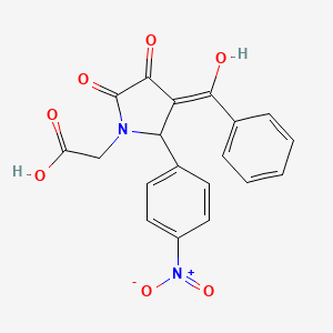 molecular formula C19H14N2O7 B3920368 [3-benzoyl-4-hydroxy-2-(4-nitrophenyl)-5-oxo-2,5-dihydro-1H-pyrrol-1-yl]acetic acid 