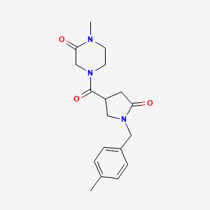molecular formula C18H23N3O3 B3920397 1-methyl-4-{[1-(4-methylbenzyl)-5-oxopyrrolidin-3-yl]carbonyl}piperazin-2-one 