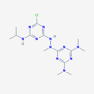 molecular formula C14H24ClN11 B392041 N-(4-{2-[4,6-bis(dimethylamino)-1,3,5-triazin-2-yl]-2-methylhydrazino}-6-chloro-1,3,5-triazin-2-yl)-N-isopropylamine 