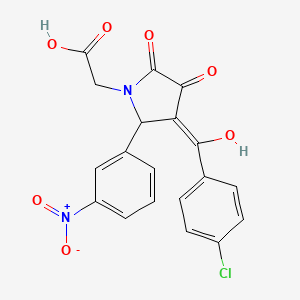 molecular formula C19H13ClN2O7 B3920424 [3-(4-chlorobenzoyl)-4-hydroxy-2-(3-nitrophenyl)-5-oxo-2,5-dihydro-1H-pyrrol-1-yl]acetic acid 