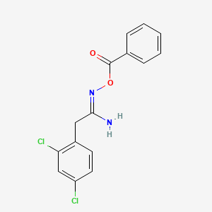molecular formula C15H12Cl2N2O2 B3920429 N'-(benzoyloxy)-2-(2,4-dichlorophenyl)ethanimidamide 