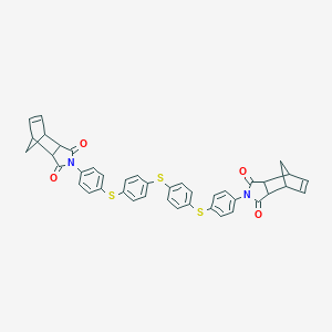 molecular formula C42H32N2O4S3 B392044 4-[4-({4-[(4-{[4-(3,5-Dioxo-4-azatricyclo[5.2.1.0~2,6~]dec-8-en-4-yl)phenyl]sulfanyl}phenyl)sulfanyl]phenyl}sulfanyl)phenyl]-4-azatricyclo[5.2.1.0~2,6~]dec-8-ene-3,5-dione 