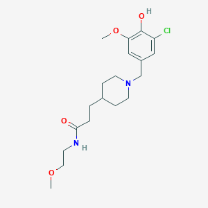 molecular formula C19H29ClN2O4 B3920455 3-[1-(3-chloro-4-hydroxy-5-methoxybenzyl)-4-piperidinyl]-N-(2-methoxyethyl)propanamide 