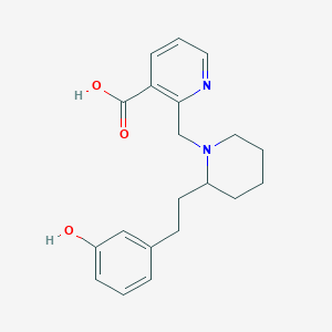 molecular formula C20H24N2O3 B3920470 2-({2-[2-(3-hydroxyphenyl)ethyl]piperidin-1-yl}methyl)nicotinic acid 