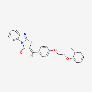 molecular formula C25H20N2O3S B3920473 2-{4-[2-(2-methylphenoxy)ethoxy]benzylidene}[1,3]thiazolo[3,2-a]benzimidazol-3(2H)-one 