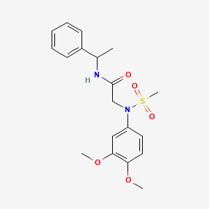 molecular formula C19H24N2O5S B3920474 N~2~-(3,4-dimethoxyphenyl)-N~2~-(methylsulfonyl)-N~1~-(1-phenylethyl)glycinamide 