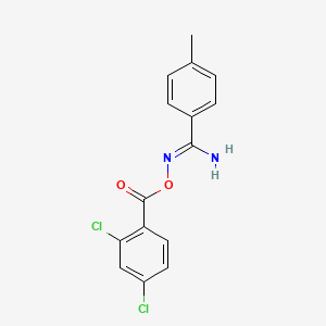 molecular formula C15H12Cl2N2O2 B3920479 N'-[(2,4-dichlorobenzoyl)oxy]-4-methylbenzenecarboximidamide 
