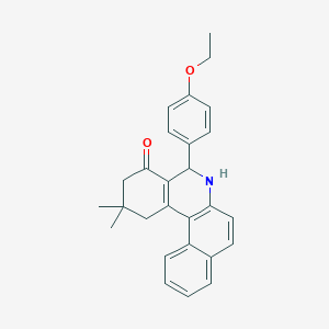 molecular formula C27H27NO2 B392050 5-(4-ethoxyphenyl)-2,2-dimethyl-2,3,5,6-tetrahydrobenzo[a]phenanthridin-4(1H)-one 