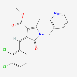 molecular formula C20H16Cl2N2O3 B3920509 methyl 4-(2,3-dichlorobenzylidene)-2-methyl-5-oxo-1-(3-pyridinylmethyl)-4,5-dihydro-1H-pyrrole-3-carboxylate 