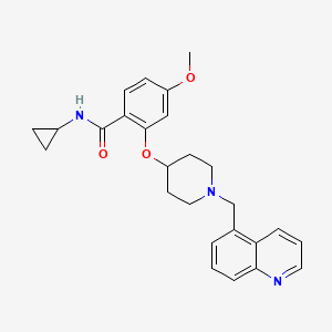 N-cyclopropyl-4-methoxy-2-{[1-(5-quinolinylmethyl)-4-piperidinyl]oxy}benzamide