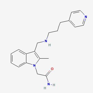 molecular formula C20H24N4O B3920540 2-(2-methyl-3-{[(3-pyridin-4-ylpropyl)amino]methyl}-1H-indol-1-yl)acetamide 