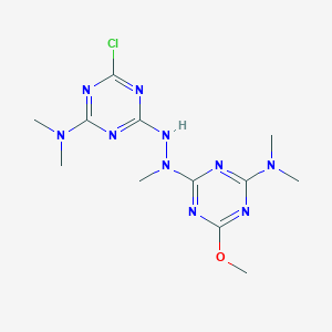 molecular formula C12H19ClN10O B392057 N-(4-chloro-6-{2-[4-(dimethylamino)-6-methoxy-1,3,5-triazin-2-yl]-2-methylhydrazino}-1,3,5-triazin-2-yl)-N,N-dimethylamine 