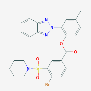 molecular formula C25H23BrN4O4S B392059 2-(2H-benzotriazol-2-yl)-4-methylphenyl 4-bromo-3-(piperidin-1-ylsulfonyl)benzoate 