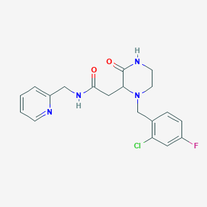 2-[1-(2-chloro-4-fluorobenzyl)-3-oxo-2-piperazinyl]-N-(2-pyridinylmethyl)acetamide