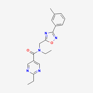 N,2-diethyl-N-{[3-(3-methylphenyl)-1,2,4-oxadiazol-5-yl]methyl}pyrimidine-5-carboxamide