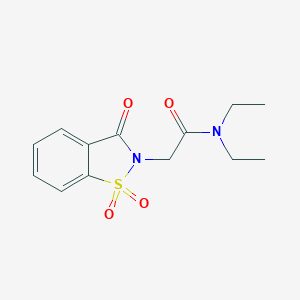 molecular formula C13H16N2O4S B392067 N,N-diethyl-2-(1,1,3-trioxo(2-hydrobenzo[d]isothiazol-2-yl))acetamide 