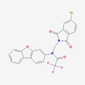 molecular formula C23H12BrF3N2O4 B392069 N-(5-Bromo-1,3-dioxo-1,3-dihydro-isoindol-2-ylmethyl)-N-dibenzofuran-3-yl-2,2,2- 