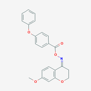 molecular formula C23H19NO5 B392074 [(Z)-(7-methoxy-2,3-dihydrochromen-4-ylidene)amino] 4-phenoxybenzoate 