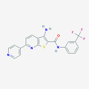 molecular formula C20H13F3N4OS B392076 3-amino-6-(4-pyridinyl)-N-[3-(trifluoromethyl)phenyl]thieno[2,3-b]pyridine-2-carboxamide CAS No. 387830-93-5