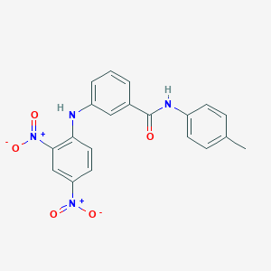 molecular formula C20H16N4O5 B392078 3-{2,4-bisnitroanilino}-N-(4-methylphenyl)benzamide 