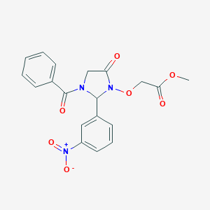 Methyl [(3-benzoyl-2-{3-nitrophenyl}-5-oxo-1-imidazolidinyl)oxy]acetate