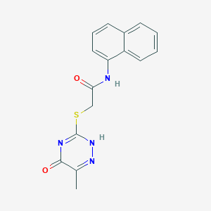 molecular formula C16H14N4O2S B392087 2-[(6-methyl-5-oxo-2H-1,2,4-triazin-3-yl)sulfanyl]-N-naphthalen-1-ylacetamide CAS No. 461428-47-7