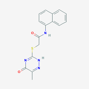 molecular formula C16H14N4O2S B392087 2-[(6-メチル-5-オキソ-2H-1,2,4-トリアジン-3-イル)スルファニル]-N-ナフタレン-1-イルアセトアミド CAS No. 461428-47-7