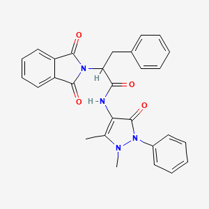 N-(1,5-dimethyl-3-oxo-2-phenyl-2,3-dihydro-1H-pyrazol-4-yl)-2-(1,3-dioxo-1,3-dihydro-2H-isoindol-2-yl)-3-phenylpropanamide