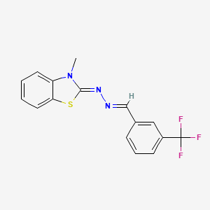 (2Z)-3-methyl-2-{(2E)-[3-(trifluoromethyl)benzylidene]hydrazinylidene}-2,3-dihydro-1,3-benzothiazole